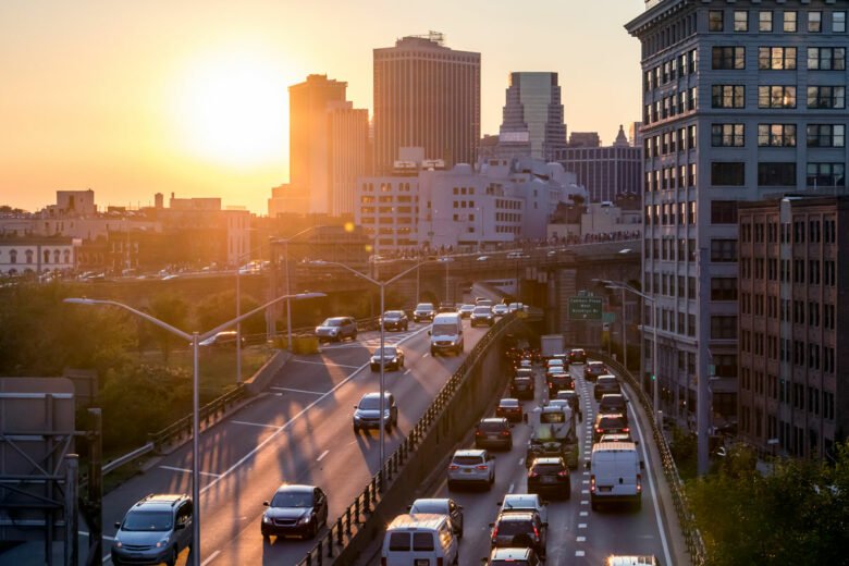 Bustling road with cars covered by Cheapest Car Insurance in Prospect Park, Brooklyn